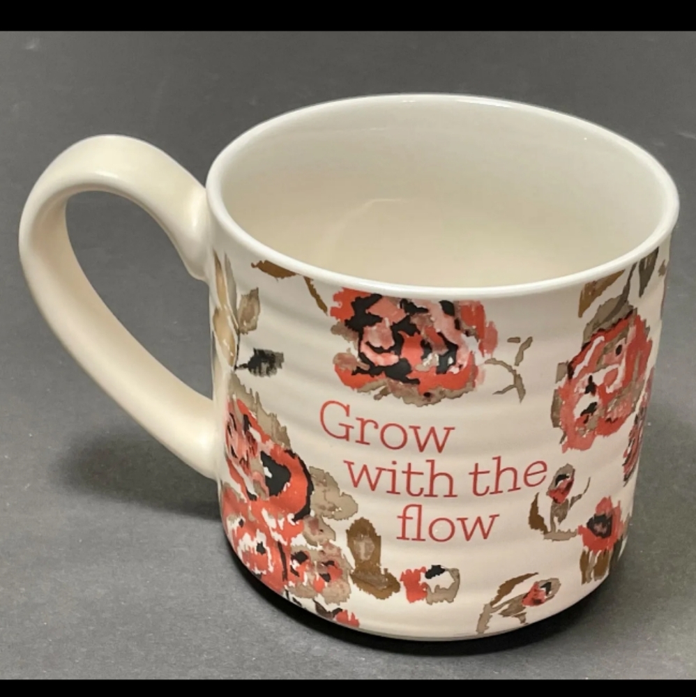 Threshold Grow With The Flow Coffee Mug Orange Floral Drinking Mug Tea Coffee